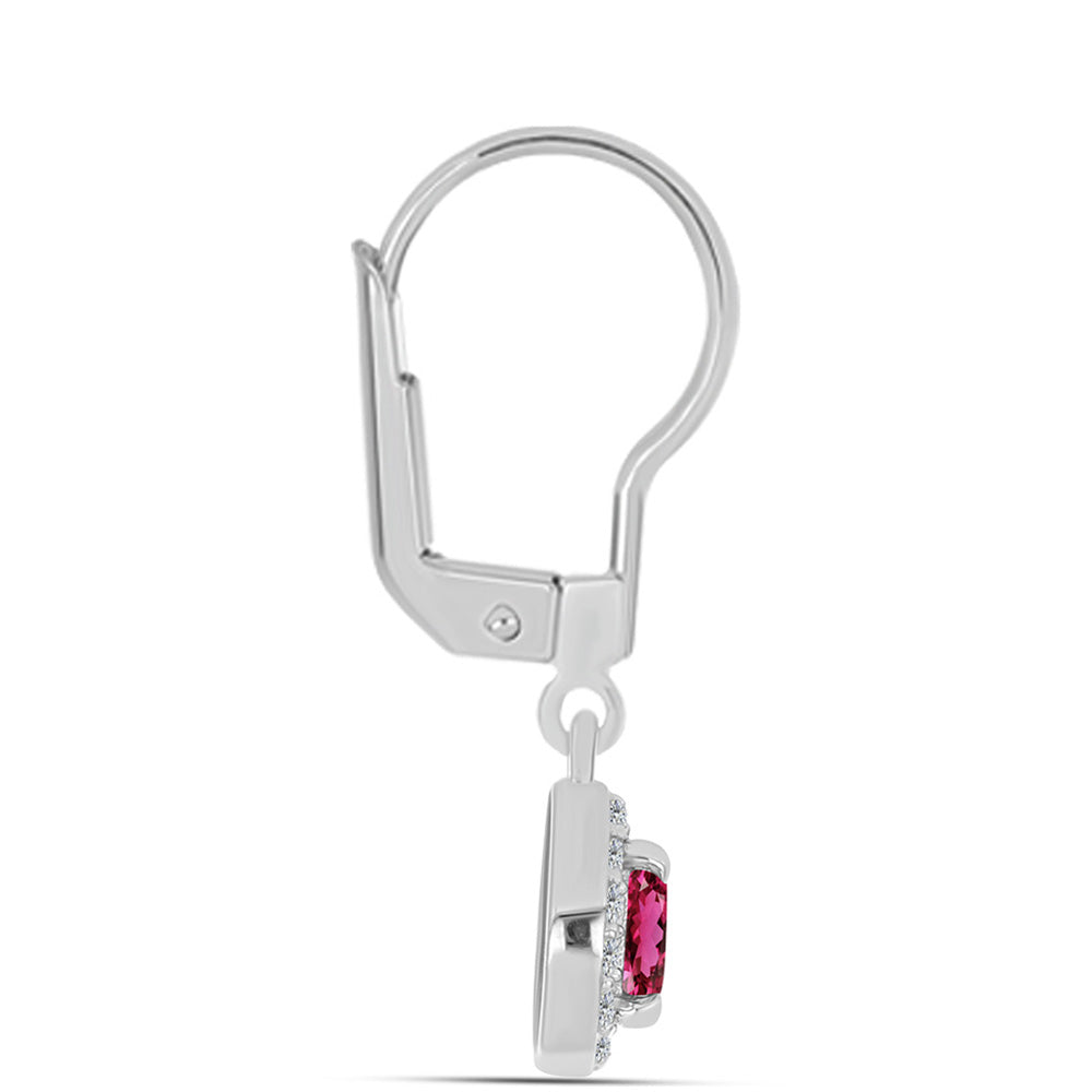 Brincos de Prata com Rubelita das Minas do Cruzeiro e Topázio Branco 2 