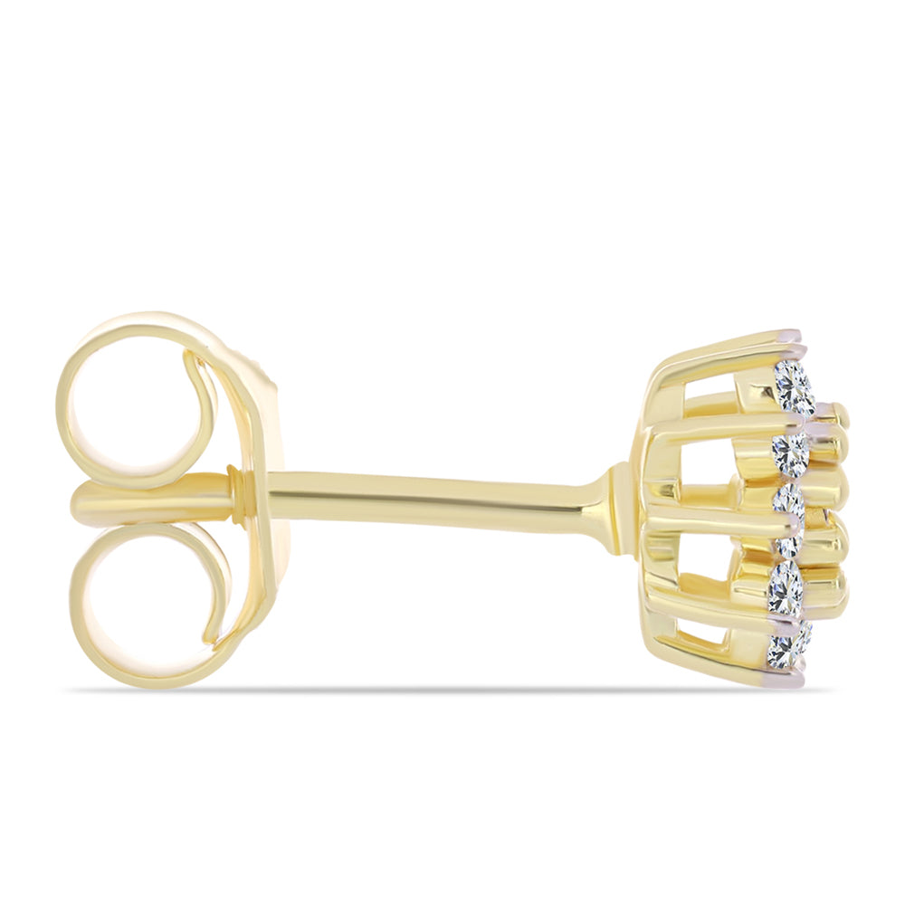 Brincos de Prata com Banho de Ouro com Diamante cor de Cognac e Topázio Branco 2 