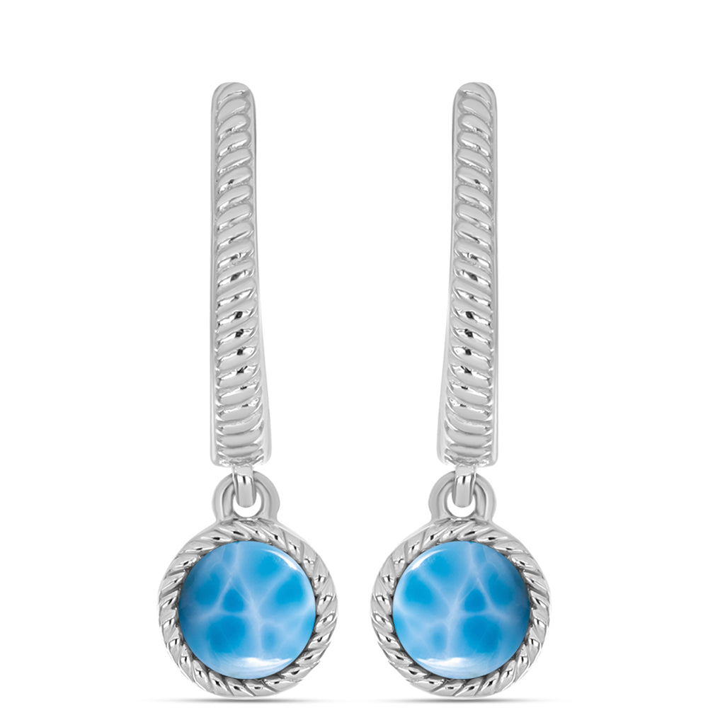 Brincos de Prata com Larimar de Barahona