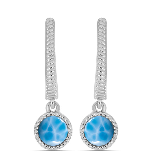 Brincos de Prata com Larimar de Barahona