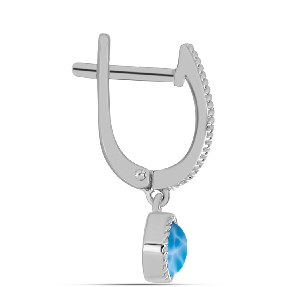 Brincos de Prata com Larimar de Barahona 2 