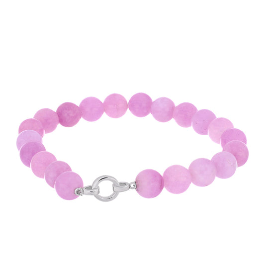 Pulseira de Prata com Kunzita de Pala