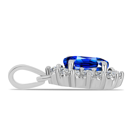 Pendente de Prata com Safira Azul Australiana e Topázio Branco