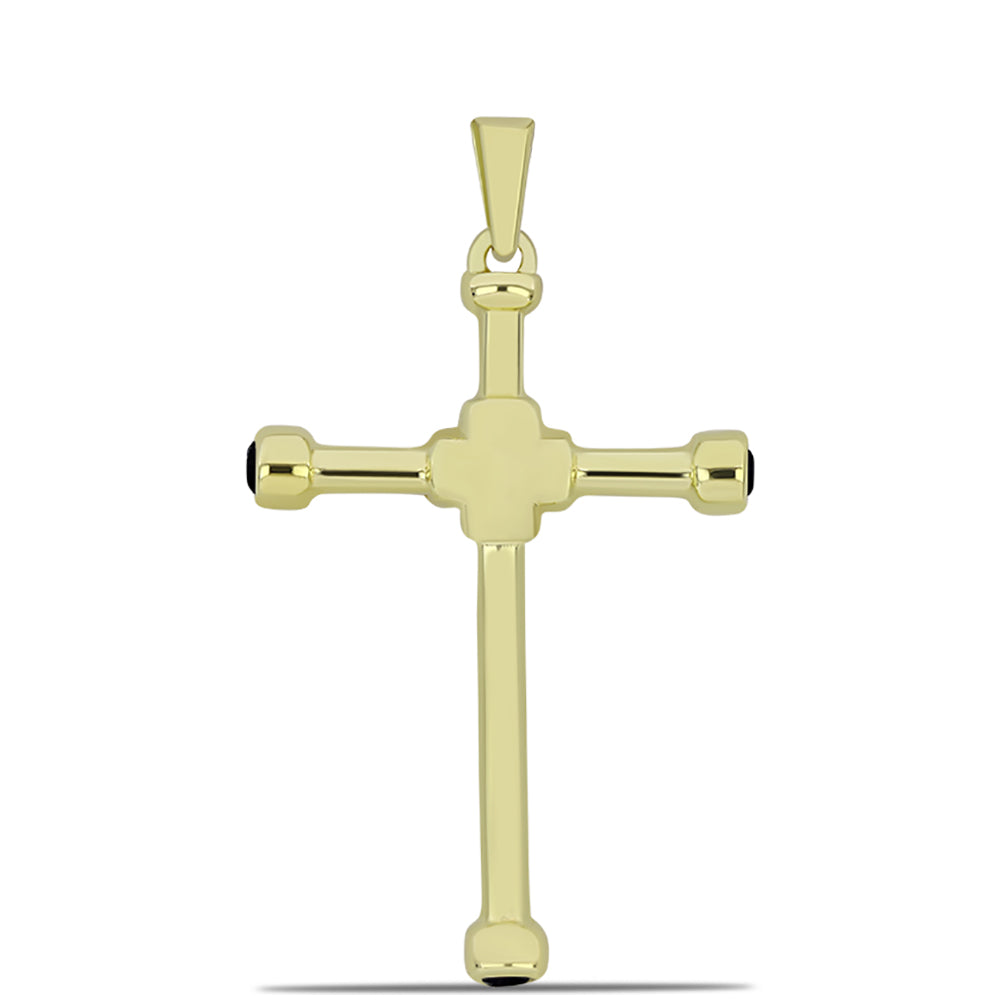 Pendente de Prata com Banho de Ouro com Ónix Preta 1 