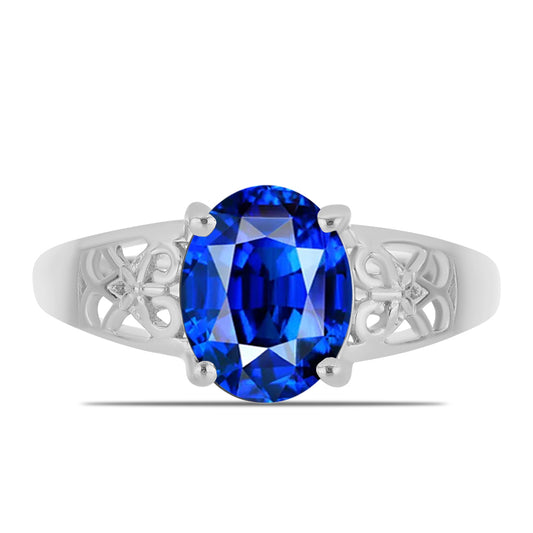 Anel de Prata com Safira Azul Australiana