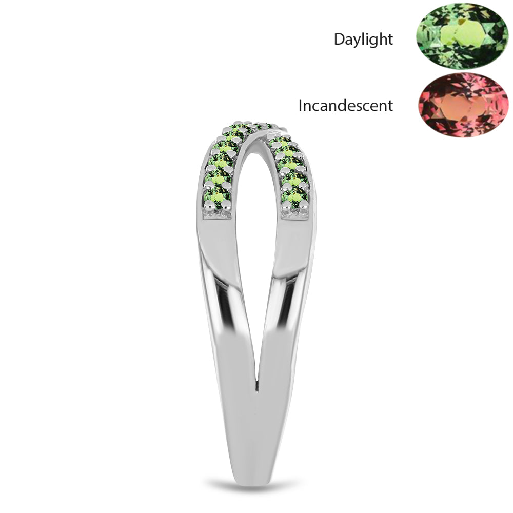 Anel de Prata com Alexandrita Natural  Contraste: Cabeca de Veado (800) 4 