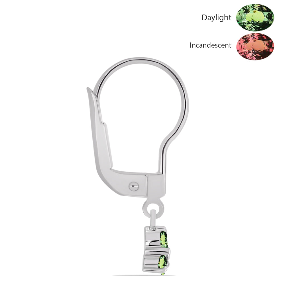 Brincos de Prata com Alexandrita Natural e Topázio Branco 2 