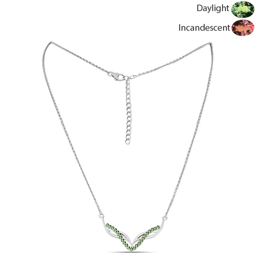 Colar de Prata com Alexandrita Natural  Contraste: Cabeca de Veado (800)