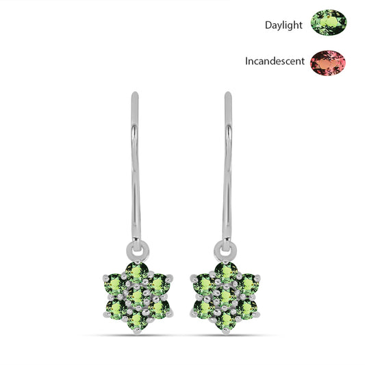 Brincos de Prata com Alexandrita Natural