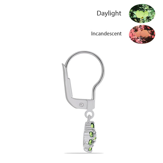 Brincos de Prata com Alexandrita Natural