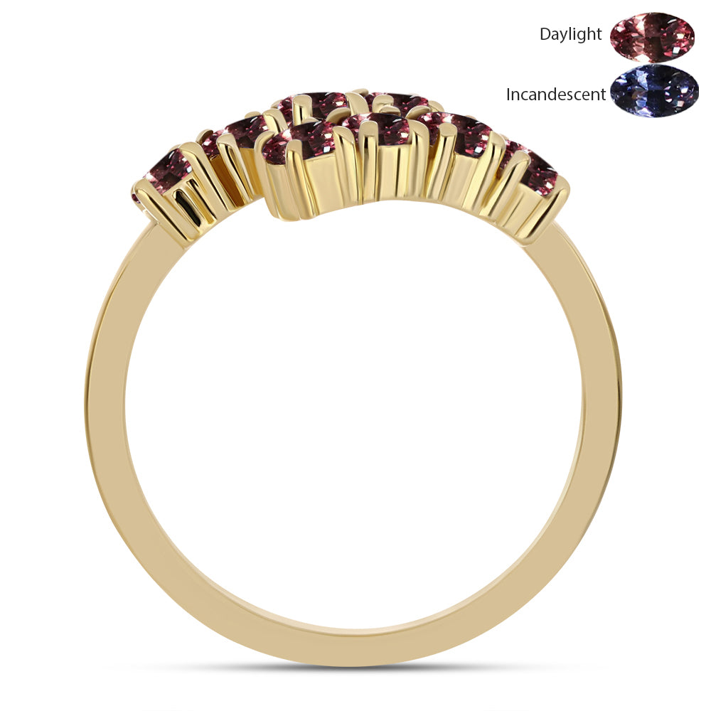 Anel de Prata com Banho de Ouro com Granada Furta-cor de Tsivory 2 