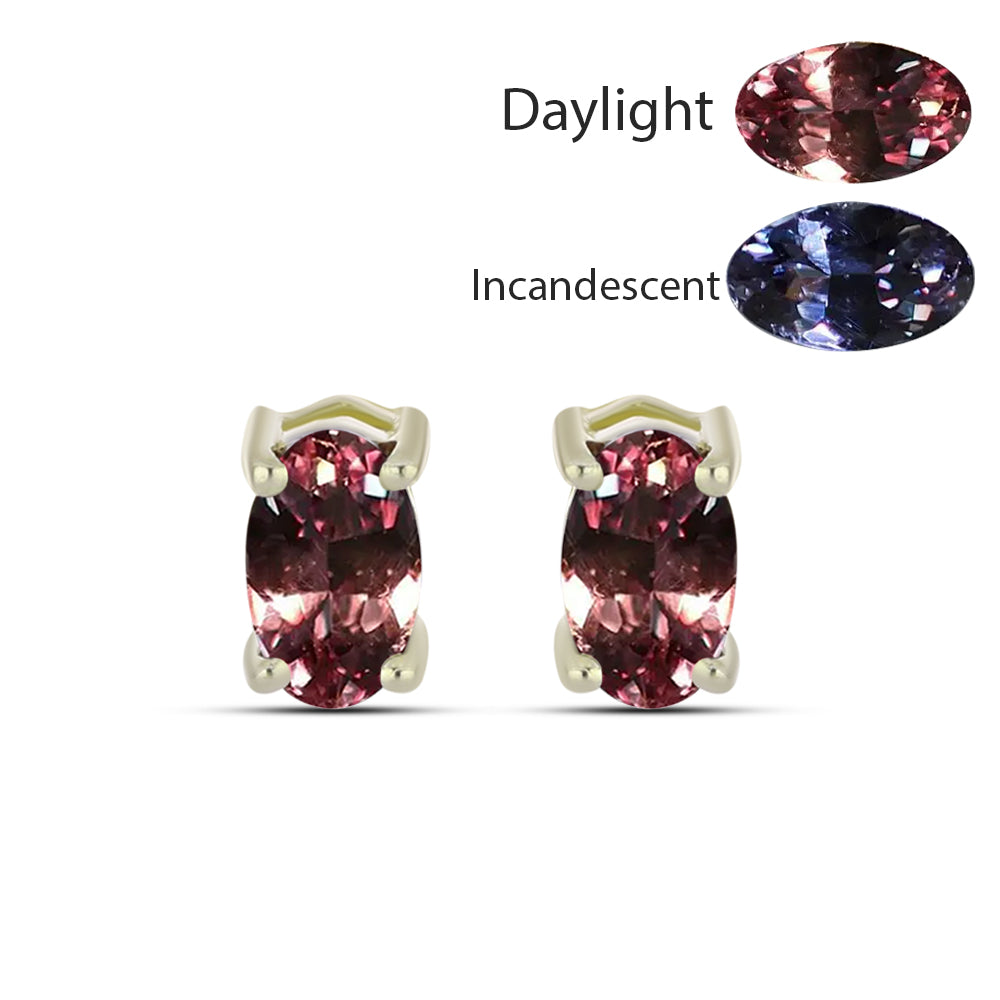 Brincos de Prata com Banho de Ouro com Granada Furta-cor de Tsivory 1 