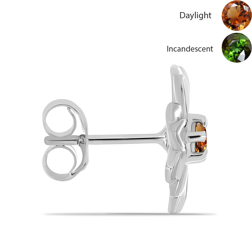 Brincos de Prata com Zultanite da Anatólia certificado e cultivado em laboratório