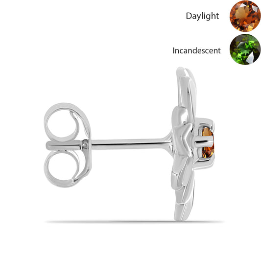 Brincos de Prata com Zultanite da Anatólia certificado e cultivado em laboratório