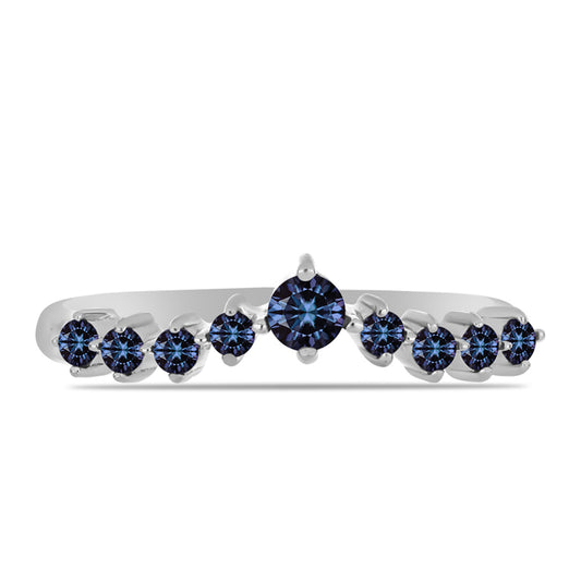Anel de Prata com Moissanite "Púrpura Imperial"