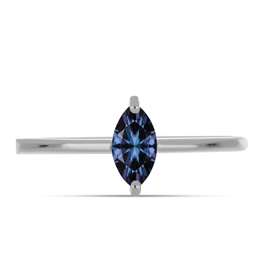 Anel de Prata com Moissanite "Púrpura Imperial"