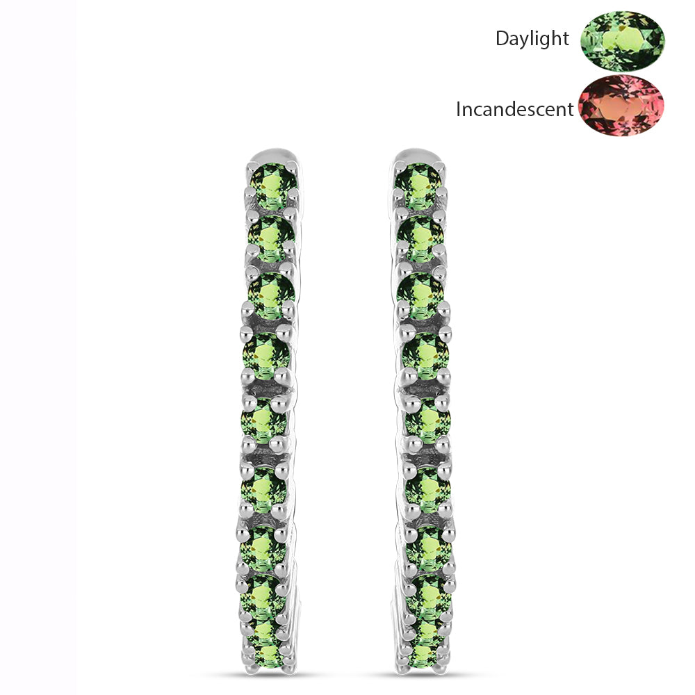 Brincos de Prata com Alexandrita Natural 1 