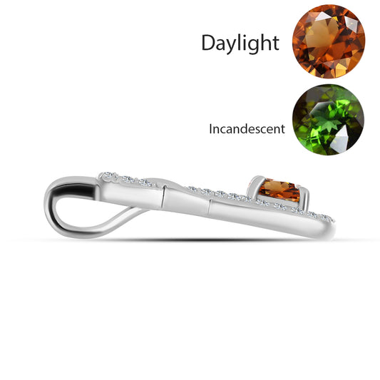 Pendente de Prata com Zultanite da Anatólia certificado e cultivado em laboratório e Topázio Branco