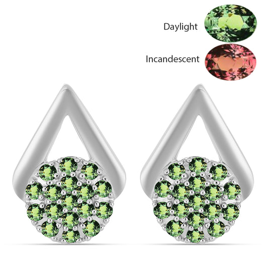 Brincos de Prata com Alexandrita Natural