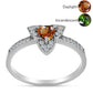 Anel de Prata com Zultanite da Anatólia certificado e cultivado em laboratório e Topázio Branco