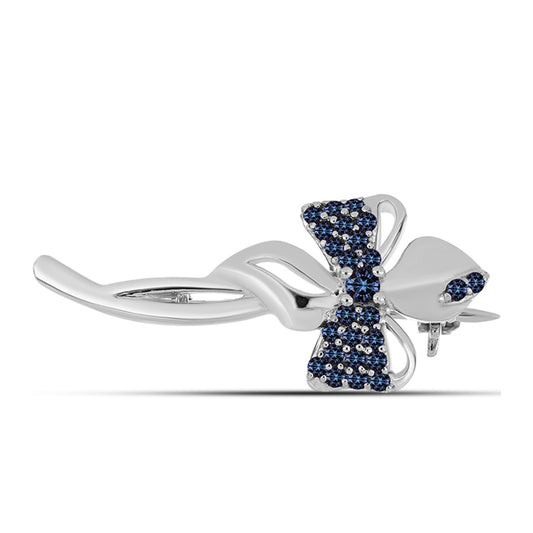 Alfinete de Prata com Moissanite "Púrpura Imperial"