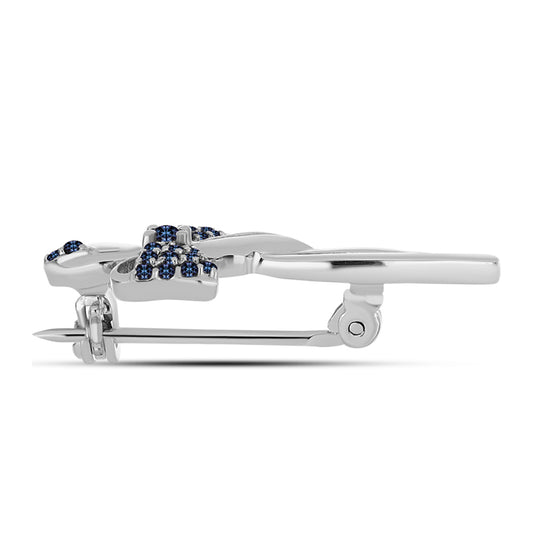 Alfinete de Prata com Moissanite "Púrpura Imperial"