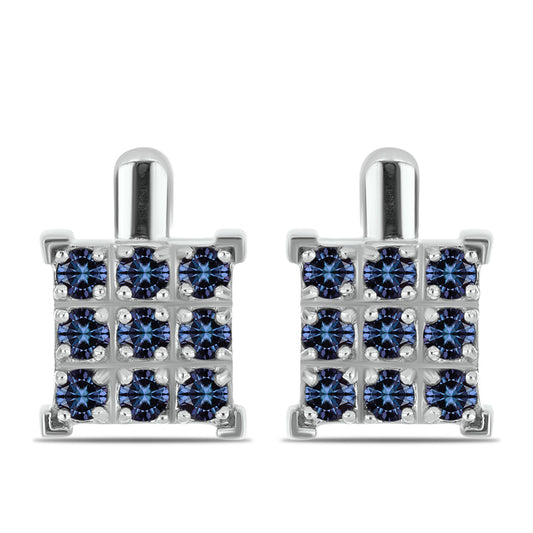 Brincos de Prata com Moissanite "Púrpura Imperial"