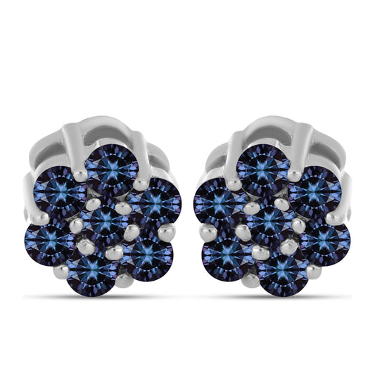 Brincos de Prata com Moissanite "Púrpura Imperial"