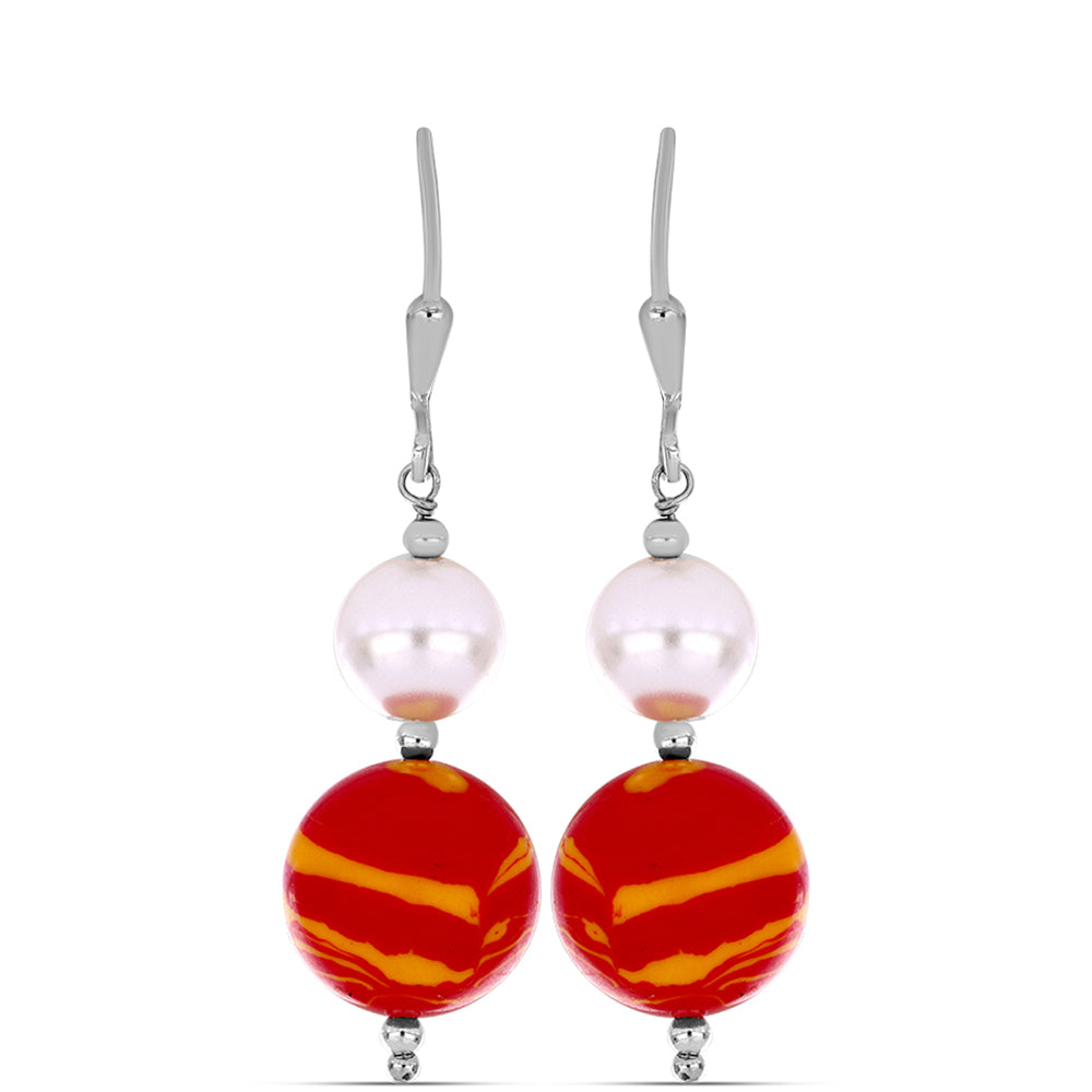 Brincos de Prata com Concha Pata de Leões e Pérola Branca de Água Doce 1 