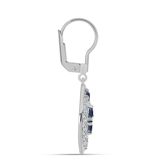 Brincos de Prata com Moissanite "Púrpura Imperial" e Zircão Branco
