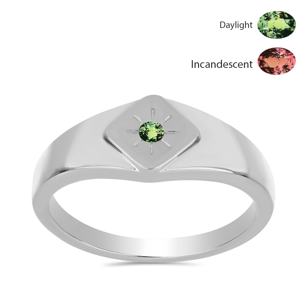 Anel de Prata com Alexandrita Natural