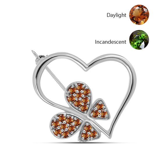 Alfinete de Prata com Zultanite da Anatólia certificado e cultivado em laboratório  Contraste: Cabeca de Veado (800)