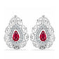 Brincos de Prata com Rubi de Madagáscar e Topázio Branco