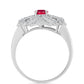 Anel de Prata com Rubi de Madagáscar e Topázio Branco  Contraste: Cabeca de Veado (800)