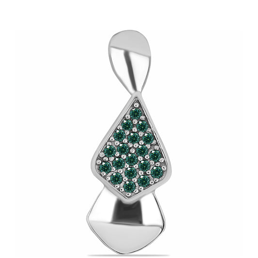 Pendente de Prata com Moissanite Azul Mar Esverdeado