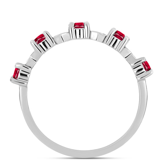 Anel de Prata com Rubi de Madagáscar