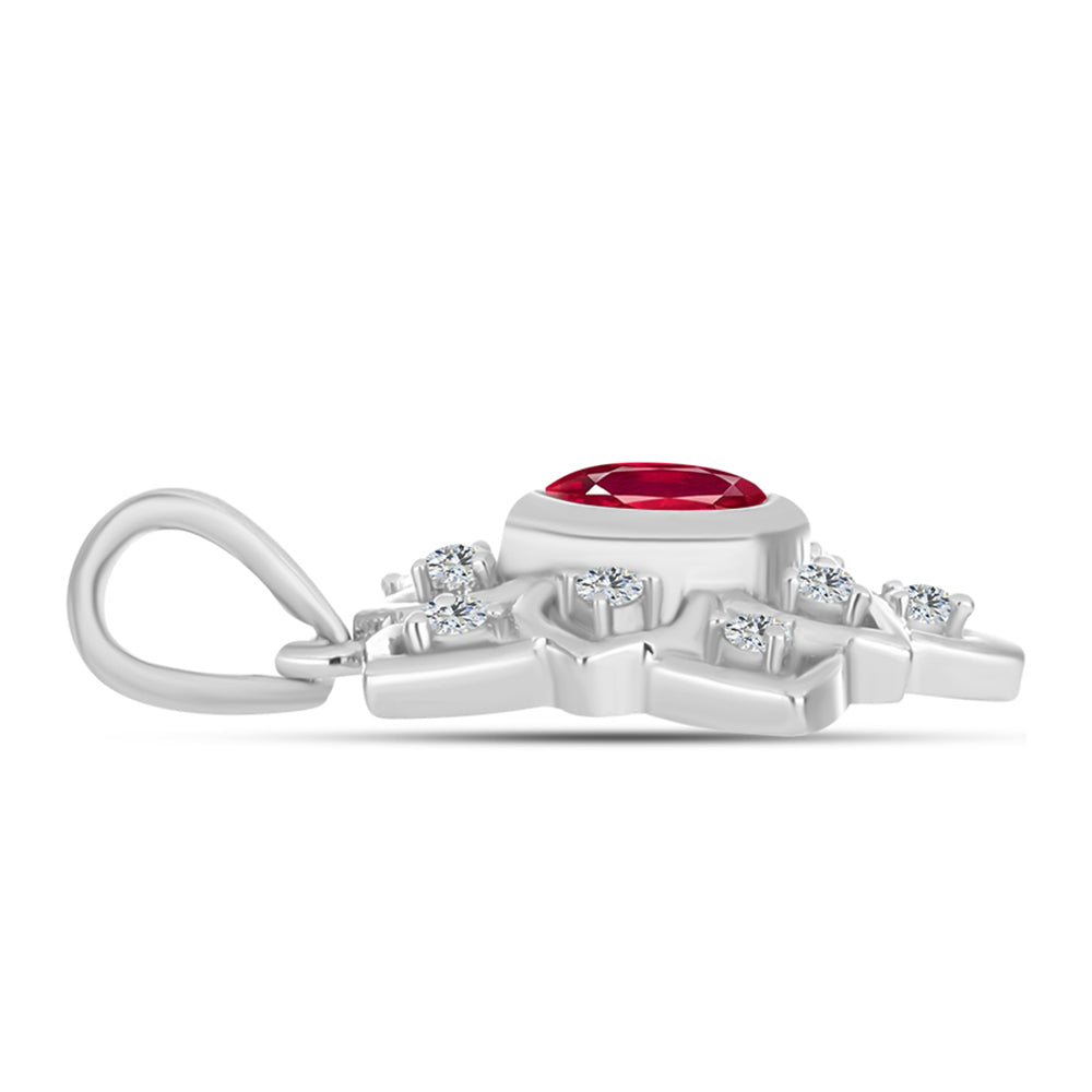 Pendente de Prata com Rubi de Madagáscar e Topázio Branco 2 