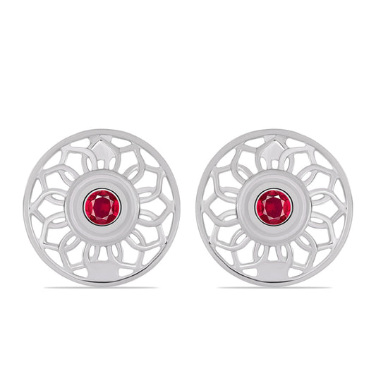 Brincos de Prata com Rubi de Madagáscar