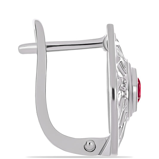 Brincos de Prata com Rubi de Madagáscar