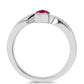 Anel de Prata com Rubi de Madagáscar e Topázio Branco  Contraste: Cabeca de Veado (800)