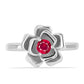 Anel de Prata com Rubi de Madagáscar  Contraste: Cabeca de Veado (800)