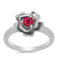 Anel de Prata com Rubi de Madagáscar  Contraste: Cabeca de Veado (800)