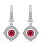 Brincos de Prata com Rubi de Madagáscar e Topázio Branco