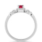 Anel de Prata com Rubi de Madagáscar e Topázio Branco