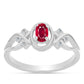 Anel de Prata com Rubi de Madagáscar e Topázio Branco