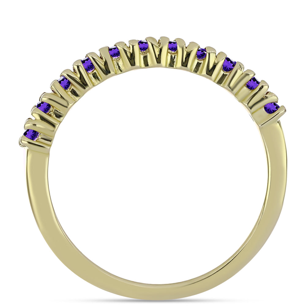 Anel de Prata com Banho de Ouro com Ametista de Marrocos 3 