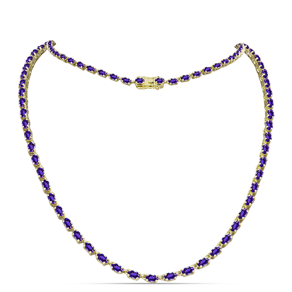 Colar de Prata com Banho de Ouro com Ametista de Marrocos  Contraste: Cabeca de Veado (800) 1 