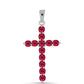 Cruz Pendente de Prata com Rubi de Madagáscar