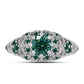Anel de Prata com Moissanite Azul Mar Esverdeado