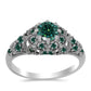 Anel de Prata com Moissanite Azul Mar Esverdeado